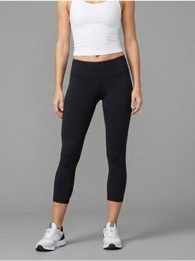 Pact Womens SZ XL Black Crop Leggings Low Waist Organic Cotton